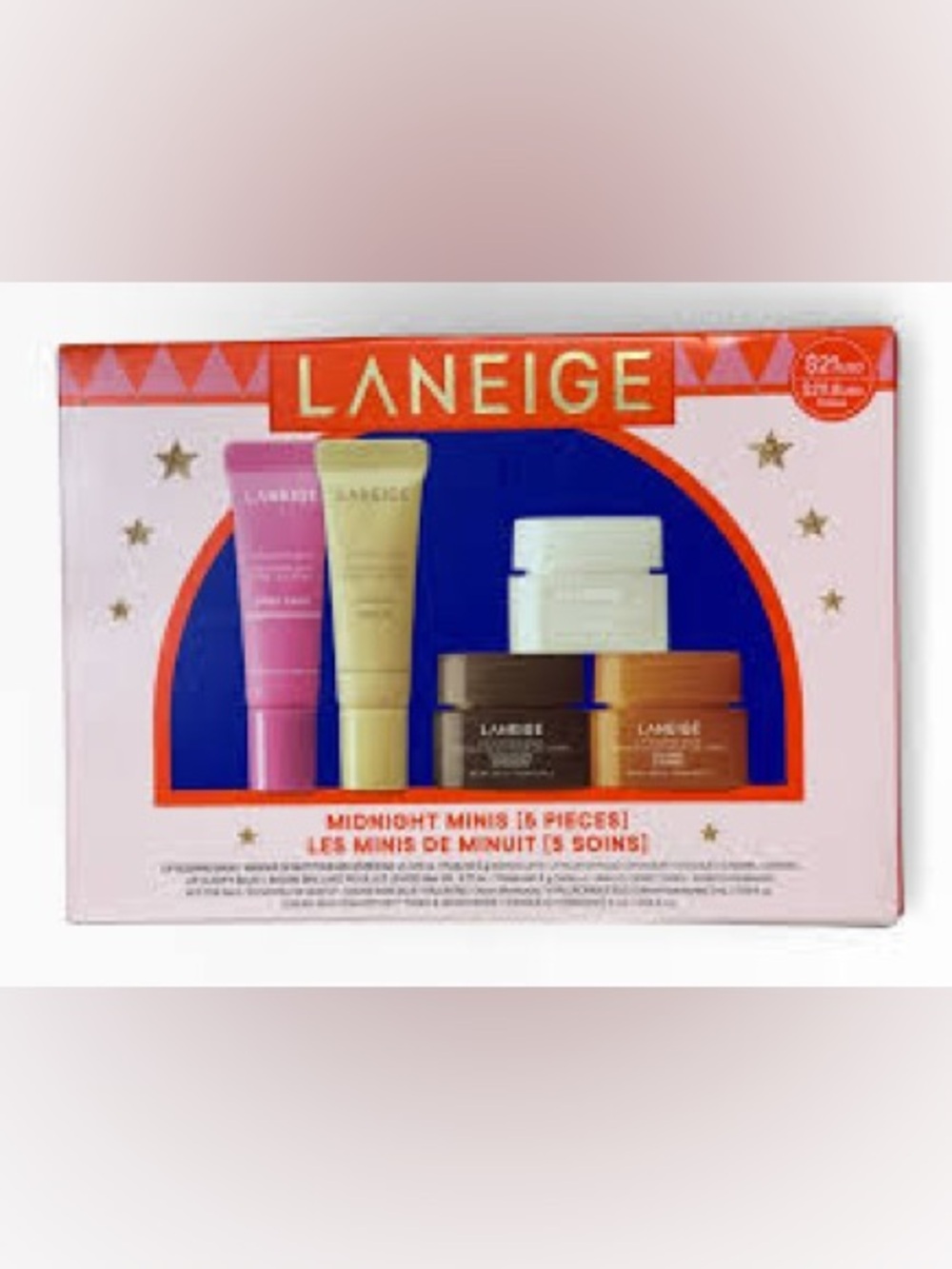 LANEIGE Midnight Minis Lip Glowy Balm and Lip Sleeping Mask Gift Set/NIB